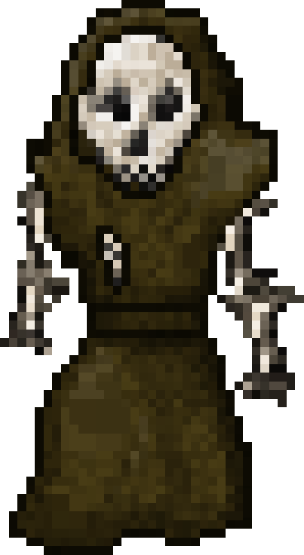 Image of a pixelated skeleton mage (Fire of Ardor)